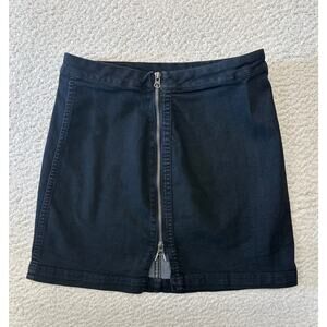 Free People Denim Zip Front Mini Skirt Size 8